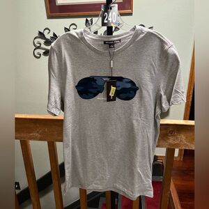 NWT Michael Kors Gray Graphic Aviator Sunglasses T-Shirt for Men’s  Medium #240